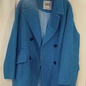 Stunning Blue Double-Breasted Coat